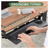 UPGRAVITY Extra Large Keyboard Tray Under Desk - Slide Out with Sturdy C-Clip Mount System, 31.5 (35.8 Including Clamps) X 11.81 Put-Out Keyboard Tray Computer Drawer for Ergonomic Typing, Black