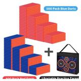 Pokiiulk Refill Darts Bullets Fit for Nerf Guns, 1000 Pcs Foam Darts Fit for Nerf Party with Portable Shooting Practice Target Mesh Bag