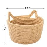 LUSCREAL Woven Baskets for Storage, Decorative Storage Baskets Cute Storage Organizer Cat Cotton Rope Basket, Medium Baskets for Organizing, Toy Storage, Decor, Gifts, Laundry, Home Decor Living Room