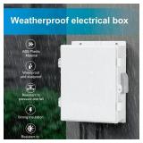 CQENPR Outdoor Waterproof Electrical Junction Box, ABS Water Resistant Enclosure with Internal Mounting Panel & Hinged Cover (13" H* 9.2" L* 5.6" W)