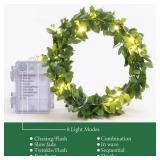 JOHUNT String Lights 2 Pack Artificial Ivy Vines with Lights 8 Light Modes Each 6.5Ft 20 LED Fake Vines with Fairy Lights Green Leaves Vines String Lights for Bedroom Room Decor Warm White(LY2)