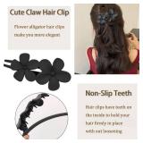 Mdscve 5Pcs Flower Flat Hair Clips for Women Matte Flat Hair Claw French Alligator Clips Non-Slip Cute Duck Billed Flat Claw Clips for Thick Hair for Girls