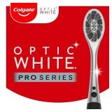 Colgate Optic White Pro Series Whitening Charcoal Toothbrush for Stain Removal, Soft Bristles, 2 Pack