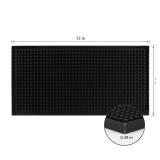 XieNie Bar Mat 6" x 12" Small Black, Coffee Mat for Home Bar, Bar Service Spill Mat for Cocktail Bartender Kitchen Countertop, PVC Counter Top Cup Mats Glasses Drying Mat, 1PCS