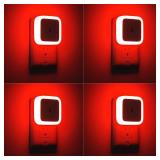 Sujeet Red Night Light, Night Lights Plug into Wall 4-Pack, Nightlight Plug in Night Light, Dusk to Dawn Night Lamp Led Night Light for Kids Bedroom, Bathroom, Hallway