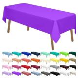 Purple Plastic Tablecloths 2 Pack Disposable Table Covers 54 x 108 Inch Bridal Shower Party Tablecovers PEVA Violet Table Cloths for Picnic Birthday Wedding Banquet Parties 8 ft Rectangle Table Use