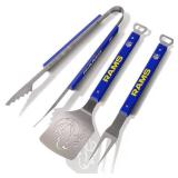 YouTheFan NFL Los Angeles Rams Spirit Series 3-Piece BBQ Set , Stainless Steel, 22" x 9" (B071CYPBZ7)