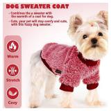 Dog Sweater - Dog Sweaters for Small Dogs - Dog Winter Clothes - Fleece Dog Sweater- xs Dog Sweater - Pet Doggie Sweaters for Small Dogs (XS, Red)