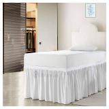 College Dorm Bed Skirt-Extra Long Dorm Room Bed Skirt-Dorm Room Bed Skirt Twin XL-College Dorm Bed Skirt 36 Inch Drop-100% Microfiber Bed Skirt-White Dorm Bed Skirt(Twin XL/36 Drop)