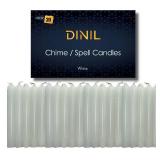 Dinil  Set of 20 White Spell & Chime Candles  Premium Mini Taper Candles for Rituals, Prayer, Birthdays, Meditation, Altar, Spells, Chime Candles - 4 Inch Tall, Unscented (White)