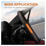 HOTOR Car Steering Wheel Cover - Universal Car Accessory for Diverse Cars, Durable Leather Cover with Anti-Slip Lining, for Steering Wheel with a Diameter of 14.5"-15",Black