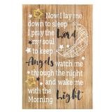 VILIGHT Nursery Sign Baby Room Decor - Now I Lay Me Down to Sleep Baptism Gifts for Boys and Girls - Kids Bedroom Wall 3D Moon and Star String Art Decorations - 11x16 Inches