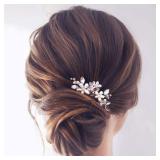 JAKAWIN Bride Wedding Pearl Hair Pins Flower Hair Piece Rhinestone Bridal Hair Accessories for Women HP065 (Silver)