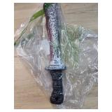 CASA CLAUSI Halloween Kid Machete Bloody Machete Deluxe Costume Cosplay Horror Accessory Silver