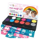 Maydear Face Painting Kit for Kids with 12 Colors Safe and Non-Toxic Large Water Based Face Paint (Matte)