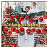 Craftsatin 36 Pcs Christmas Decorations Outdoor Christmas Hanging Ornaments Christmas Red Peppermint Candy Yard Signs Double Sided Lawn Decorations Peppermint Ornaments for Xmas Tree Decor