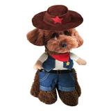 Hotumn Cowboy Dog Costume with Hat Dog Clothes Halloween Costumes for Cat and Small Dog(S)