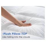 Marine Moon Mattress Topper King, Cooling Plush Pillow Top, Extra Thick Hotel Quality Down Alternative Filled, Softest Fluffy Mattress Toppers for Back Pain - Retail: $84.67