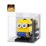 LASOA Acrylic Display Case for Collectibles, Alternative Glass Display Box with Mirrored, Self-Assembly Clear Storage Showcase for Figurine Memorabilia (10x10x15.7inch;25x25x40cm)