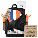 ERANT Athletic Volleyball Backpack - Extra Large Sports Volleyball Bag - Separate Ball and Shoe Compartment - Durable - Boys and Girls - Black