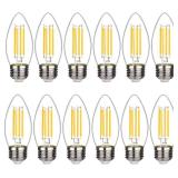 BORT B11 Chandelier led Light Bulbs, Dimmable 4W Equivalent to 40W LED Candelabra Bulbs, 2700K Warm White, E26 Standard Medium Base LED Bulbs, Torpedo Top (12 Pack)