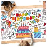 Giant Coloring Poster for Classroom Wall - Versatile 31.5 x 72 Inches Birthday Activity Poster/Table Cover, School Parties, Birthday Party and Special Events Decoration