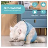 Avont Cat Recovery Suit - Kitten Onesie for Cats After Surgery, Cone of Shame Alternative Surgical Spay Suit for Female Cat, Post-Surgery or Skin Diseases Protection -Blue(M)