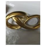 Deco 79 Ceramic Abstract Decorative Sculpture Infinity Loop Home Decor Statue, Accent Figurine 11" x 5" x 5", Gold