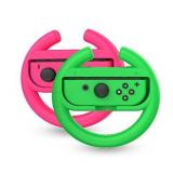 Talkworks Steering Wheel Controller for Nintendo Switch (2 Pack) - Racing Games Accessories Joy Con Controller Grip for Mario Kart Pink/Neon Combo - Nintendo Switch