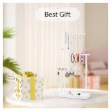 SRIWATANA Jewelry Organizer Stand, Extra Tall Jewelry Display Necklace Holder, Gift Idea (White)