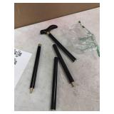 AiGear Wooden Walking Stick 4 Pieces Detachable Cane Trekking Poles Solid Hardwood Crutch Black Color for Hiking in Outdoor(WT007)