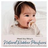 Itzy Ritzy Natural Rubber Pacifiers, Set of 2 â Natural Rubber Newborn Pacifiers with Cherry-Shaped Nipple & Large Air Holes for Added Safety; Set of 2 in Coconut & Toast, Ages 0 â 6 Months