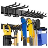 UUP Garage Storage, Garage Organization, Wall Mount Garden Tool Organizer 48 Inches, 440lbs Adjustable Heavy Duty Metal Hooks, Yard Shed Rack Holder System Hanging Rake Broom Mop Snowboard, Men Gift