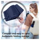 SIEPASA Windproof Travel Compact Umbrella-Automatic Umbrellas for Rain-Compact Folding Umbrella, Travel Umbrella Compact, Small Portable Windproof Umbrellas for Men Women Teenage. (Navy Blue)