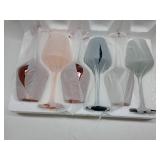 French Style Large Handblown Colored Crystal Wine Glasses+ Luxury Gift Box-18oz-Colorful Wine Glasses, Luxury Wine Glasses, Colored Wine Glasses Set of 6, Unique Wine Glasses with French elegance