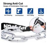 NDakter Bike Chain Lock, 5 Digit Combination Heavy Duty Anti Theft Bicycle Chain Lock, 3.2/4.27/5Ft Long Security Resettable Bike Locks for Bike, Bicycle, Scooter, Motorcycle, Door, Gate, Fence