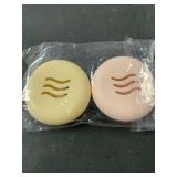 Thinp 2 Pack Powder Puff Holder Portable Powder Puff Case for Travel Breathable Silicone Makeup Puff Holder Beauty Blender Holder for Daily Business or Travel Use (Khaki+Pink)