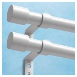 IFELS 2 Pack Heavy Duty Curtain Rods for Windows 48 to 84 Inch, 1 Inch White Curtain Rods Set of 2 Pack for Outdoor, Farmhouse, Bedroom, Adjustable Easy Install Curtain Rods (A2,White,30"-90"-2Pack)