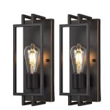 Lcaoful Industrial Wall Sconces Set of 2, Oil Rubbed Bronze Indoor Wall Lamp Vintage Wall Light Fixture with E26 Base Decor for Bedroom Living Room Hallway.