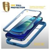 Diaclara Designed for iPhone 12 Mini Case, Full Body Rugged Case with Built-in Touch Sensitive Anti-Scratch Screen Protector, Soft TPU Bumper Case for iPhone 12 Mini 5.4" (Blue and Clear)