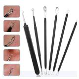 Blackhead Remover Pimple Popper Tool Kit - (6 Piece Kit) - Professional Stainless Pimples Comedone Extractor Removal Tool