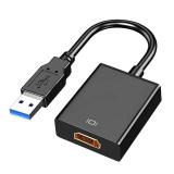 USB to HDMI Adapter, USB 3.0 to HDMI 1080P Video Audio Converter Connect PC, Laptop to Monitor, Support Windows XP 7/8/8.1/10/11