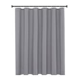 Biscaynebay Extra Long Fabric Shower Curtain Liner 72 Inch Width by 84 Inch Length, Silver Grey Water Resistant Bathroom Curtains, Rust Resistant Grommets Top Weighted Bottom Machine Washable