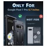 FNTCASE for Google Pixel 7-Pro Case: Military Grade Shockproof Rugged Protective Phone Cover with Kickstand & Slide Camera Cover, Heavy Duty Drop Proof Pixel 7 Pro Cell Phone Cases 5G-Black - Retail: 