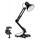 Metal Desk Lamp with Clamp, Black