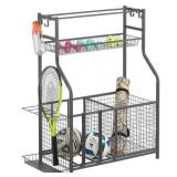 mDesign Metal Heavy Duty Garage Storage System Rack, Graphite Gray