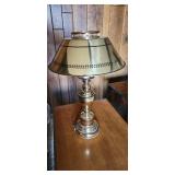 Pair of brass style lamps, good quality