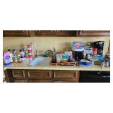 Large lot of Kitchen items, food, small appliances, plastic cups, S&P, get all pictured