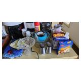 Large lot of Kitchen items, food, small appliances, plastic cups, S&P, get all pictured