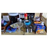 Large lot of Kitchen items, food, small appliances, plastic cups, S&P, get all pictured